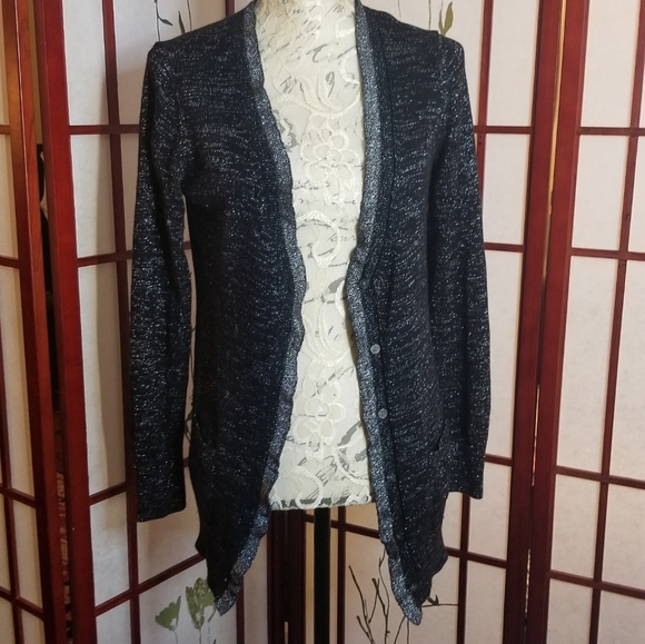 Victoria's Secret Dressy Black Sequined Cardigan GORGEOUS - Size M - Picture 1 of 12